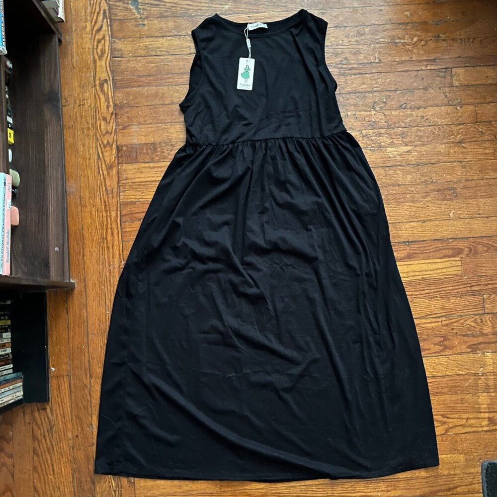 NWT Nemidor Black Sleeveless Maxi Dress Size 22